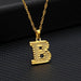 14K Gold Plated Initial Letter Necklace For Men & Women A-Z Alphabet Pendant Necklace