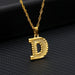 14K Gold Plated Initial Letter Necklace For Men & Women A-Z Alphabet Pendant Necklace