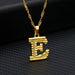 14K Gold Plated Initial Letter Necklace For Men & Women A-Z Alphabet Pendant Necklace