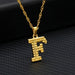 14K Gold Plated Initial Letter Necklace For Men & Women A-Z Alphabet Pendant Necklace
