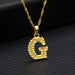 14K Gold Plated Initial Letter Necklace For Men & Women A-Z Alphabet Pendant Necklace