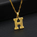 14K Gold Plated Initial Letter Necklace For Men & Women A-Z Alphabet Pendant Necklace