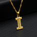 14K Gold Plated Initial Letter Necklace For Men & Women A-Z Alphabet Pendant Necklace