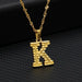 14K Gold Plated Initial Letter Necklace For Men & Women A-Z Alphabet Pendant Necklace