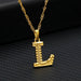14K Gold Plated Initial Letter Necklace For Men & Women A-Z Alphabet Pendant Necklace