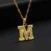 14K Gold Plated Initial Letter Necklace For Men & Women A-Z Alphabet Pendant Necklace