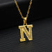 14K Gold Plated Initial Letter Necklace For Men & Women A-Z Alphabet Pendant Necklace