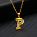 14K Gold Plated Initial Letter Necklace For Men & Women A-Z Alphabet Pendant Necklace