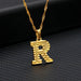 14K Gold Plated Initial Letter Necklace For Men & Women A-Z Alphabet Pendant Necklace