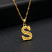 14K Gold Plated Initial Letter Necklace For Men & Women A-Z Alphabet Pendant Necklace