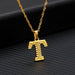 14K Gold Plated Initial Letter Necklace For Men & Women A-Z Alphabet Pendant Necklace