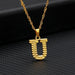 14K Gold Plated Initial Letter Necklace For Men & Women A-Z Alphabet Pendant Necklace