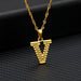 14K Gold Plated Initial Letter Necklace For Men & Women A-Z Alphabet Pendant Necklace