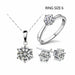 Cubic Zircon Statement Necklace Earrings Rings Wedding Jewelry Set