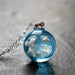 Transparent Resin Ball Moon Pendant Necklace Women Blue Sky pendant Jewelry
