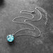 Transparent Resin Ball Moon Pendant Necklace Women Blue Sky pendant Jewelry