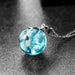 Transparent Resin Ball Moon Pendant Necklace Women Blue Sky pendant Jewelry