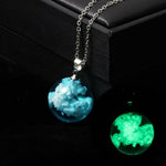 Transparent Resin Ball Moon Pendant Necklace Women Blue Sky pendant Jewelry