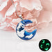 Transparent Resin Ball Moon Pendant Necklace Women Blue Sky pendant Jewelry