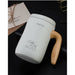 Vacuum Insulation Leak-proof Coffee Mug With Wooden Handle