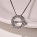Full Circle Zircon 925 Silver Pendant Necklace Jewelry For Women