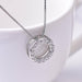 Full Circle Zircon 925 Silver Pendant Necklace Jewelry For Women