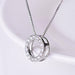 Full Circle Zircon 925 Silver Pendant Necklace Jewelry For Women