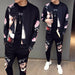 Men Printed Tracksuit Fashion Printing Set Spring Sports Suit 2 Piece Sets