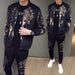 Men Printed Tracksuit Fashion Printing Set Spring Sports Suit 2 Piece Sets