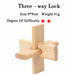 IQ Brain Teaser Kong Ming Lock 3D Wooden Interlocking Burr Puzzles Game Toy