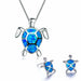 Classic Cute Sea Turtle Necklace Earrings jewelry Set Trendy Women Jewelry Set