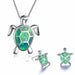 Classic Cute Sea Turtle Necklace Earrings jewelry Set Trendy Women Jewelry Set