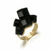 Vintage Antique Gold Black Rhinestone Knuckle Finger Rings Set Women Jewelry