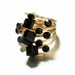 Vintage Antique Gold Black Rhinestone Knuckle Finger Rings Set Women Jewelry
