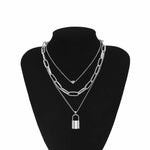 Multi Layer Lover Lock Pendant Choker Necklace Steampunk Padlock Collier Best Couple Jewelry