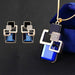 Classic Geometric Square Crystal Jewelry Sets Women Modern Earrings Pendant Necklace Set