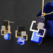 Classic Geometric Square Crystal Jewelry Sets Women Modern Earrings Pendant Necklace Set