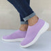 Women Shoes Knitting Sneakers Spring Summer Slip On Flat Shoes Loafers