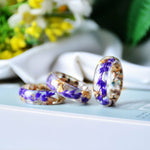 Dried Flowers Resin Rings Petals Gold Foil Paper Inside Resin Ring Jewelry For Women