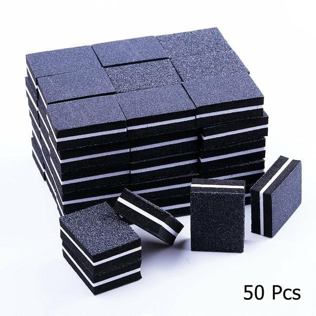 10/25/50pcs DoubleSided Mini Nail File Blocks Nail Buffer Tools Atom Oracle