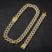 Hip Hop Cuban Necklaces Rhinestones Necklace Bracelet Set Fashion Jewelry
