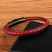 New Classic Style Leather Bracelet Simple Black Stainless Steel Button Neutral Jewelry