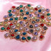 10Pcs/set Crystal Multicolor Heart-Shaped Rhinestones DIY Earrings Pendant Necklaces Jewelry