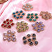 10Pcs/set Crystal Multicolor Heart-Shaped Rhinestones DIY Earrings Pendant Necklaces Jewelry