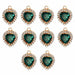 10Pcs/set Crystal Multicolor Heart-Shaped Rhinestones DIY Earrings Pendant Necklaces Jewelry