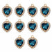 10Pcs/set Crystal Multicolor Heart-Shaped Rhinestones DIY Earrings Pendant Necklaces Jewelry