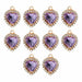 10Pcs/set Crystal Multicolor Heart-Shaped Rhinestones DIY Earrings Pendant Necklaces Jewelry