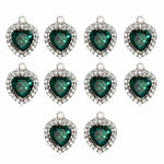 10Pcs/set Crystal Multicolor Heart-Shaped Rhinestones DIY Earrings Pendant Necklaces Jewelry