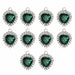 10Pcs/set Crystal Multicolor Heart-Shaped Rhinestones DIY Earrings Pendant Necklaces Jewelry
