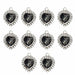 10Pcs/set Crystal Multicolor Heart-Shaped Rhinestones DIY Earrings Pendant Necklaces Jewelry